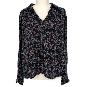Maeve Anthropologie Floral Button Down Shirt Womens 6 Dainty Boho Whimsigoth Top